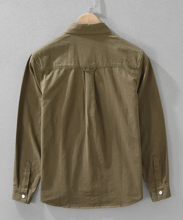 Alternative view of Casual Safari Style Shirt for Men Oversize Loose Long Sleeve Shirts 2025 Spring New Fashion Pocket Patchwork Clothes