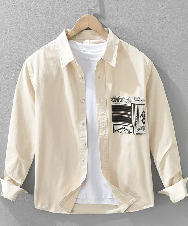 Pocket Patchwork Shirt for Men Oversize Loose Long Sleeve Shirts 2025 Spring New Fashion Outdoors Designer Clothes